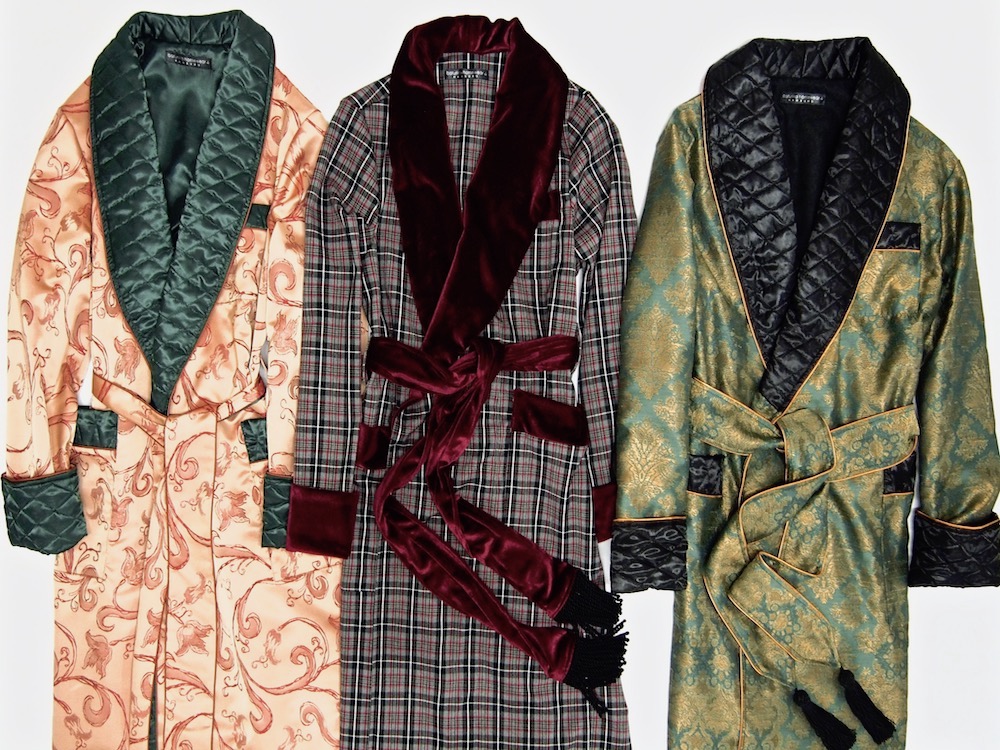 Men's Luxury Dressing Gowns with Monogram, Cotton Velvet and Quilted