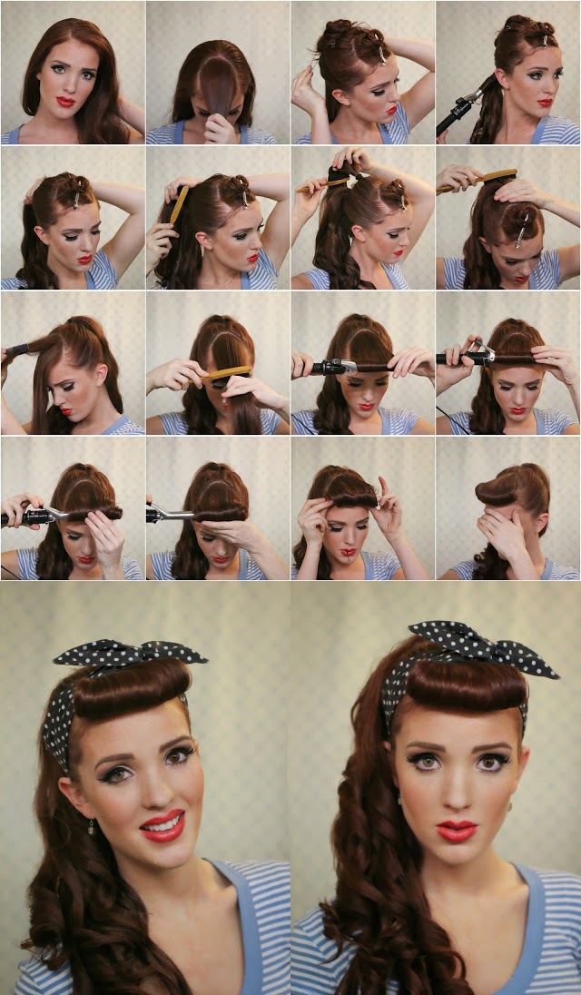 Easy Simple Pin up  Cascading Pony with Bangs  Updos 