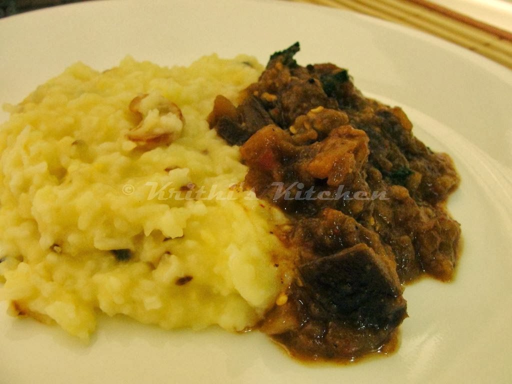 Krithi's Kitchen: Kathirikai Gothsu / Brinjal Kothsu | South Indian Curry Recipes