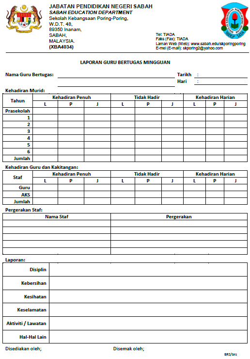 Contoh Format Laporan Guru Bertugas Harian My Skripsi - Riset