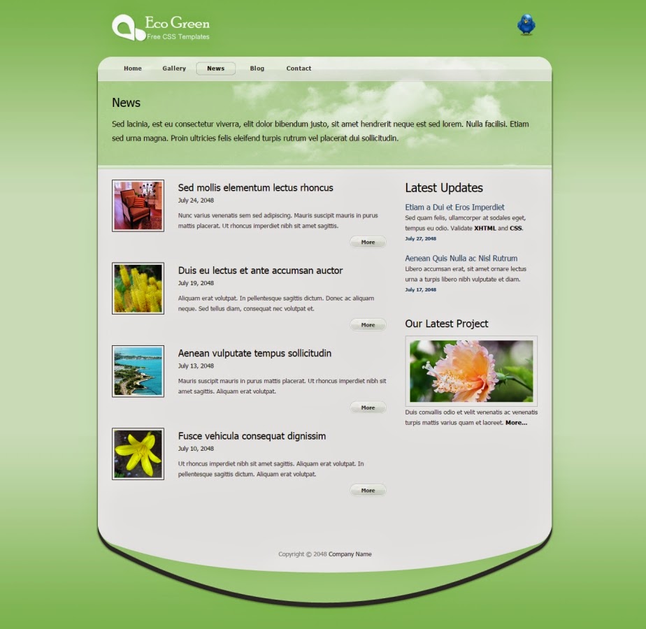 Green Color Website Templates