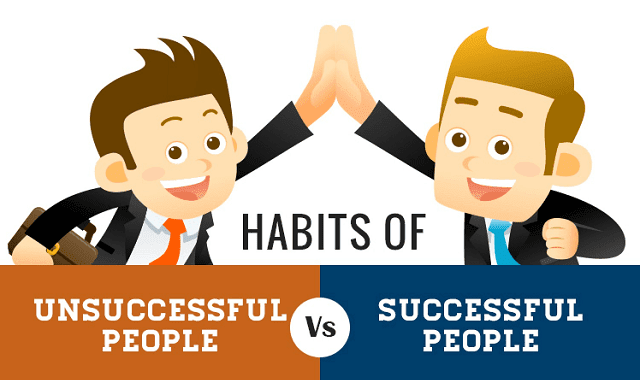 Image: Habits of Unsuccessful People Vs Successful People