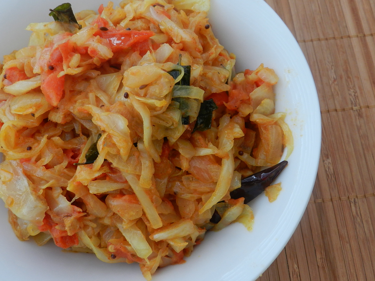 Raajis kitchen Allam Tomato Cabbage curry