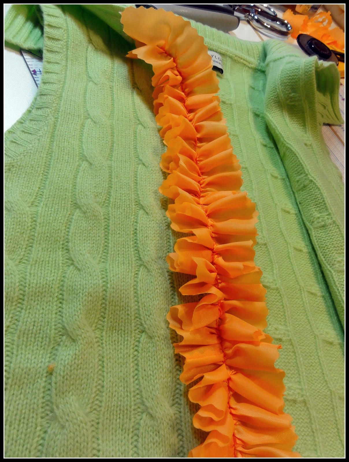 How To Restyle Sweater The Empty Nest: Spring Green Sweater Restyle