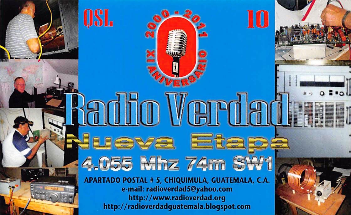 American QSLs 南北米大陸局QSL Radio Verdad CHIQUIMULA Guatemala