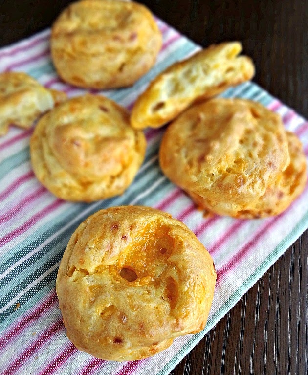 Caramelized Onion and Cheddar Gougères