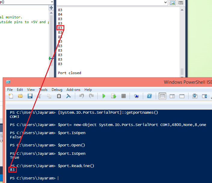 Hodentek: Arduino's analog serial readout with PowerShell