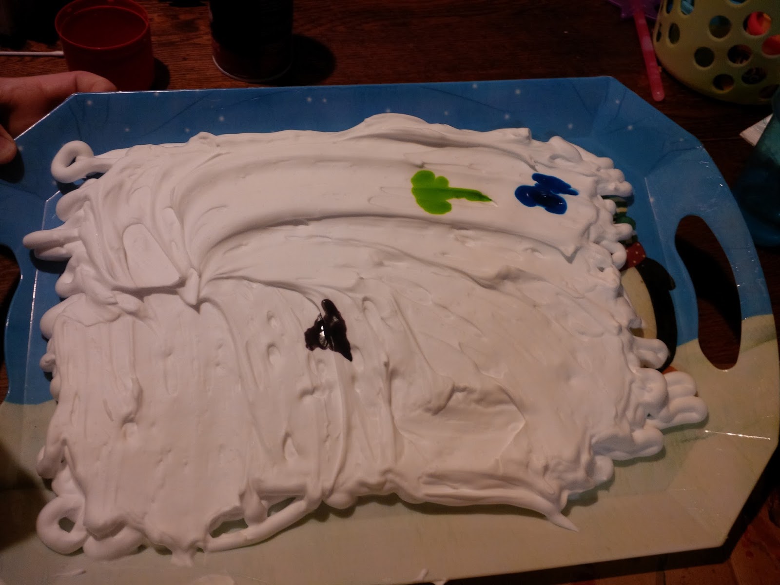 Baby and Me Shaving Cream Swirl Art Father's Day Craft Idea