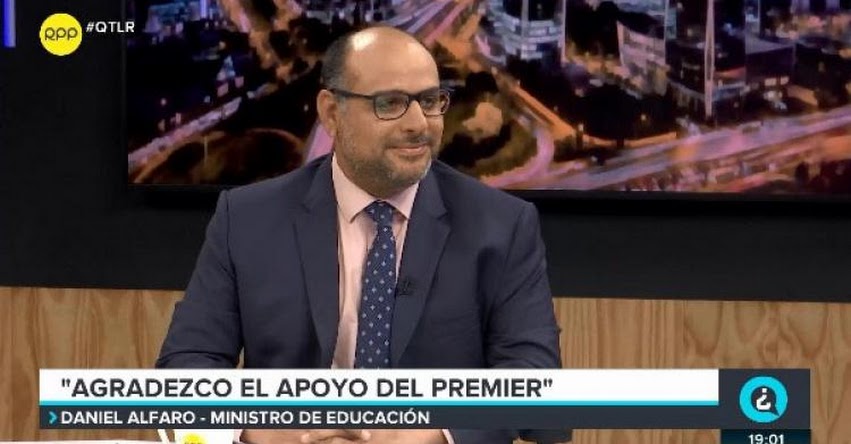 DANIEL ALFARO: Esperamos continuar al frente del Minedu para «seguir sacando políticas adelante», sostuvo el Ministro de Educación DANIEL ALFARO: Esperamos continuar al frente del Minedu para «seguir sacando políticas adelante», sostuvo el Ministro de Educación