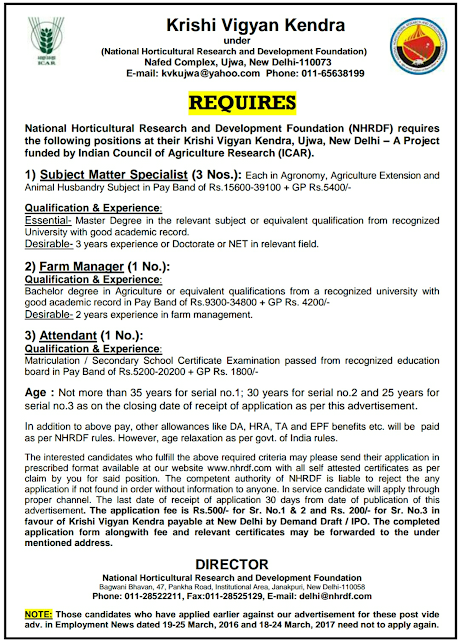 Vacancy in NHRDF
