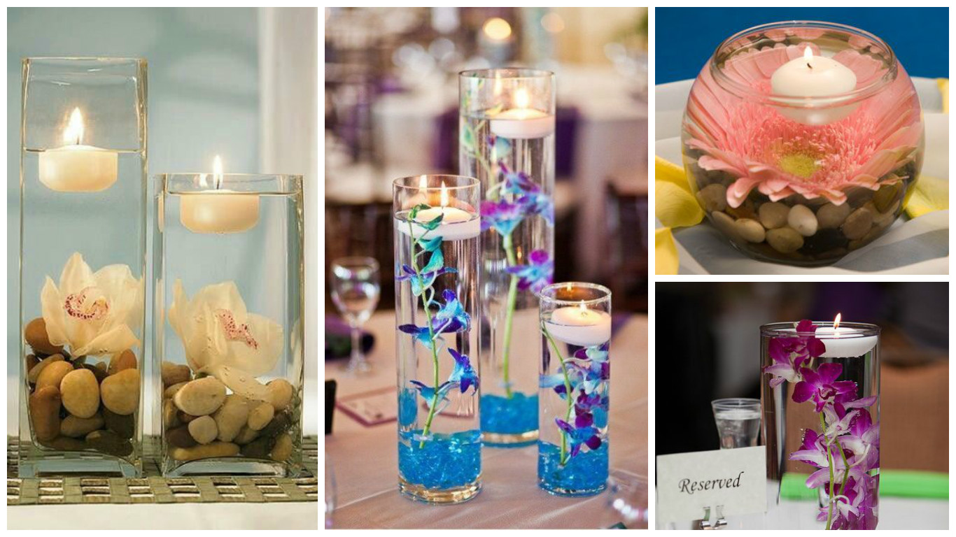Aprende cómo hacer centros de mesa con velas y flores flotantes ~  