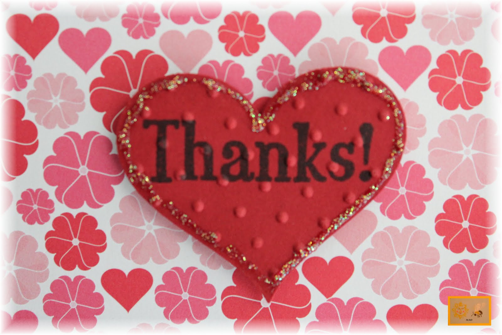 Created by Sunshine HoneyBee: Thank You Card with Valentine theme