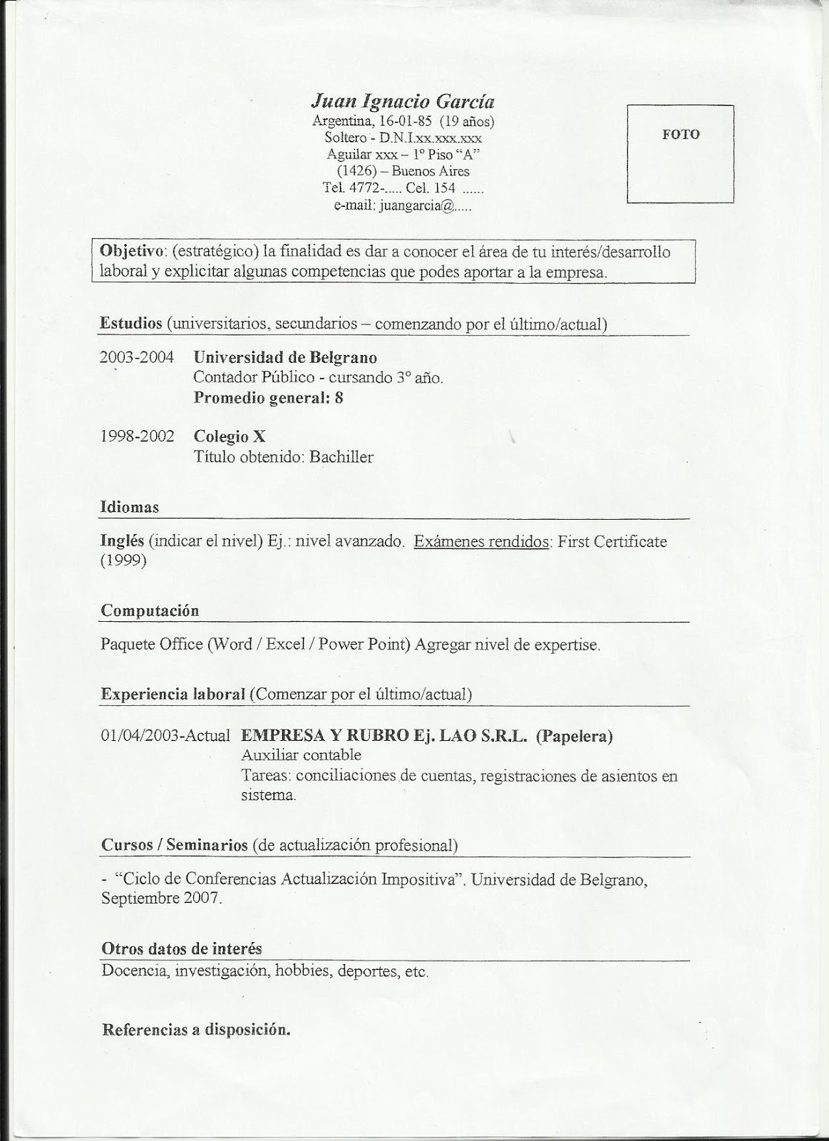 Resume summary examples picture
