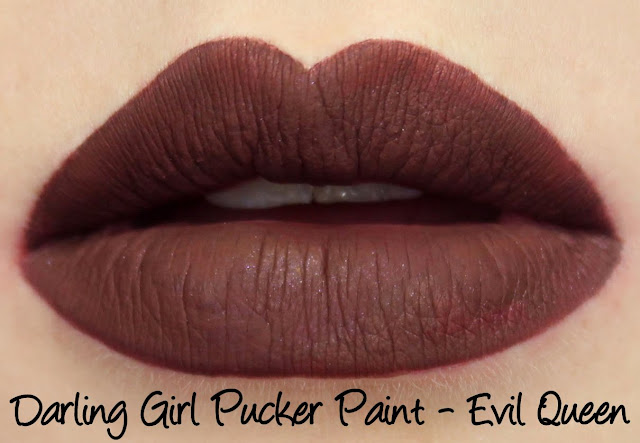 Darling Girl Pucker Paint Matte Lip Cream - Evil Queen lipstick swatches & review