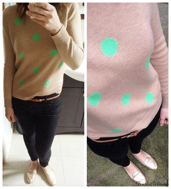 styling a polka dot sweater from thredUP