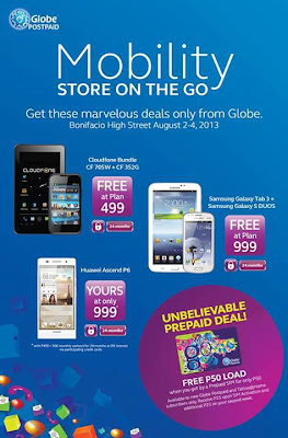 Globe Mobility:  Free Samsung Galaxy Tab 3 and S Duos at Plan 999