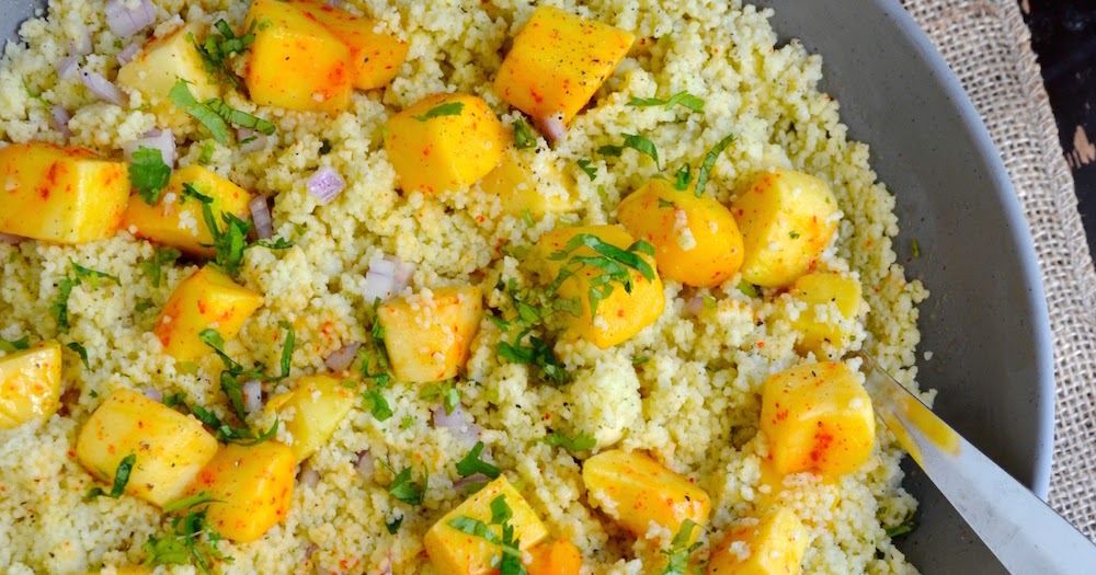 Coconut Mango Couscous Salad (+ Ideas for a Tropical Fall Party Menu