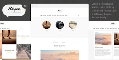 Blogex - Minimal Responsive Wordpress Theme Free Download