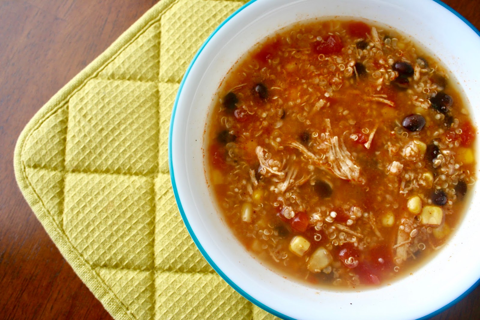 Slow Cooker Chicken Enchilada Quinoa Soup