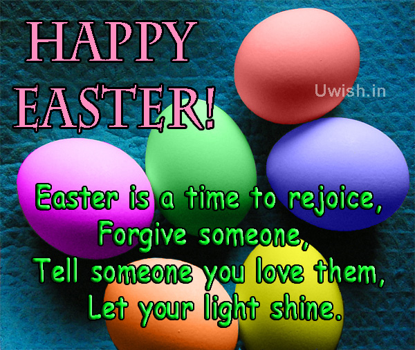 Happy Easter with egg shaped chocolates and Easter quotes e greeting card and wishes.