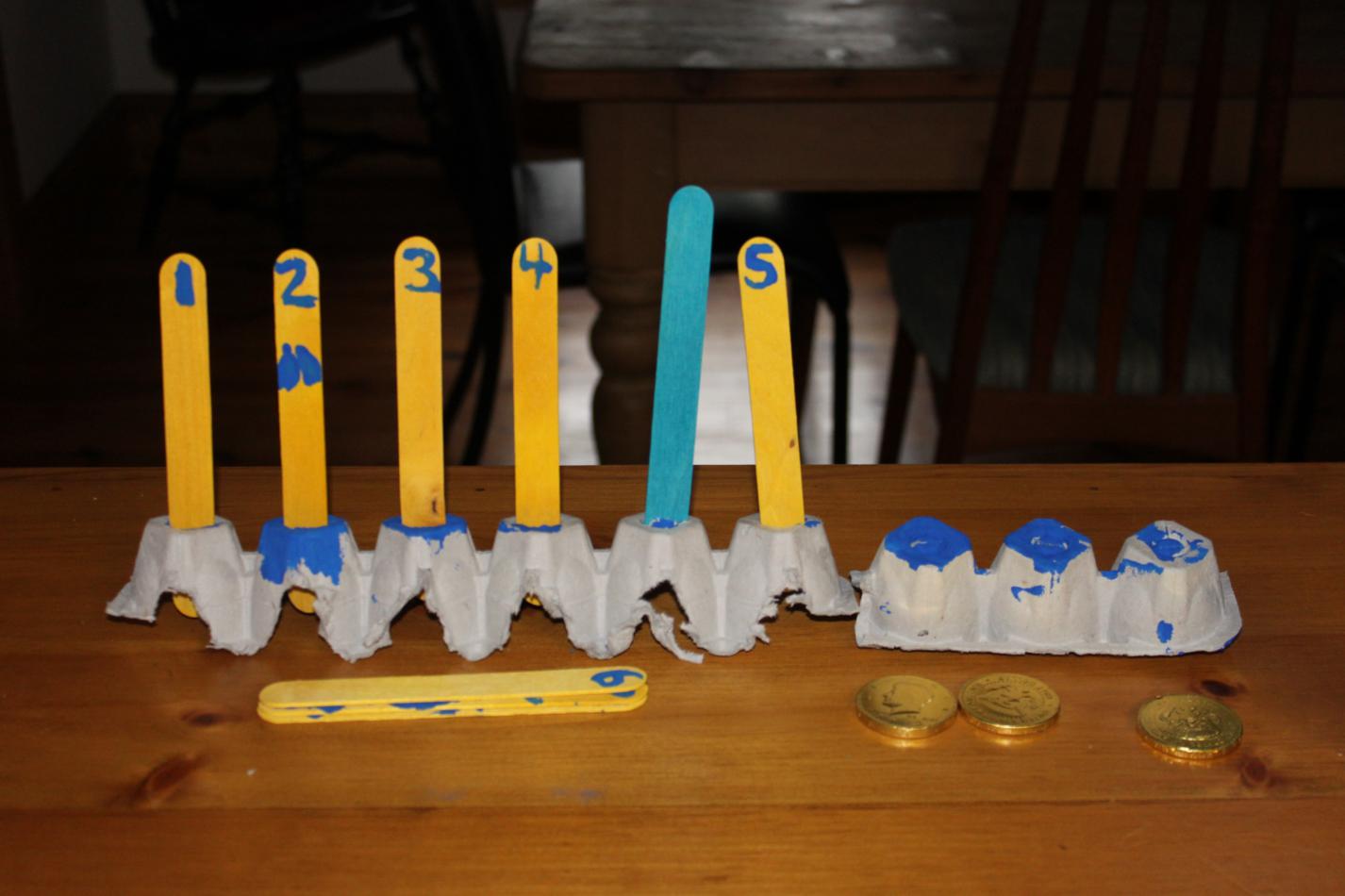 Z is for Zel Egg Carton Menorah