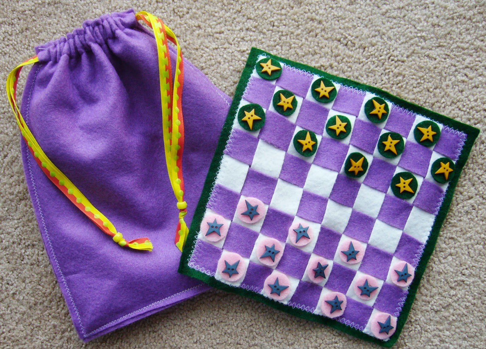 Simply Shoeboxes: DIY Travel Checkers Game with Drawstring Bag