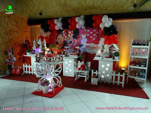 Decoração infantil provençal tema Minnie (vermelha)