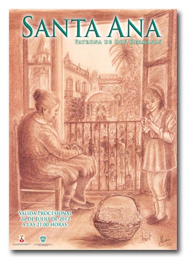 Cartel anunciador de la procesión de Santa Ana, autor Antonio Gavala