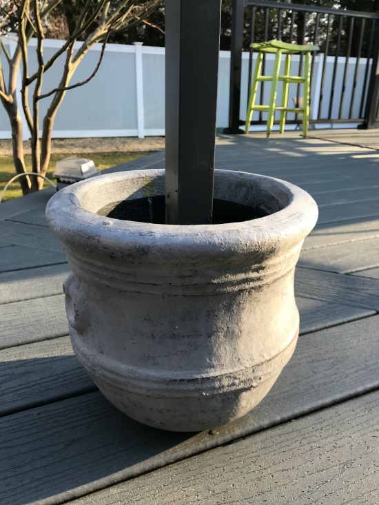 Ceramic pot Solution for weighing down the gazebo
