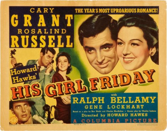US poster for His Girl Friday 1940