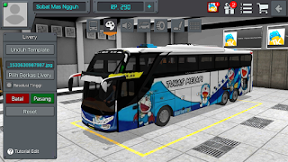 Livery Bus Bussid Doraemon SHD Terbaru Blue Tunas Merapi arjuna