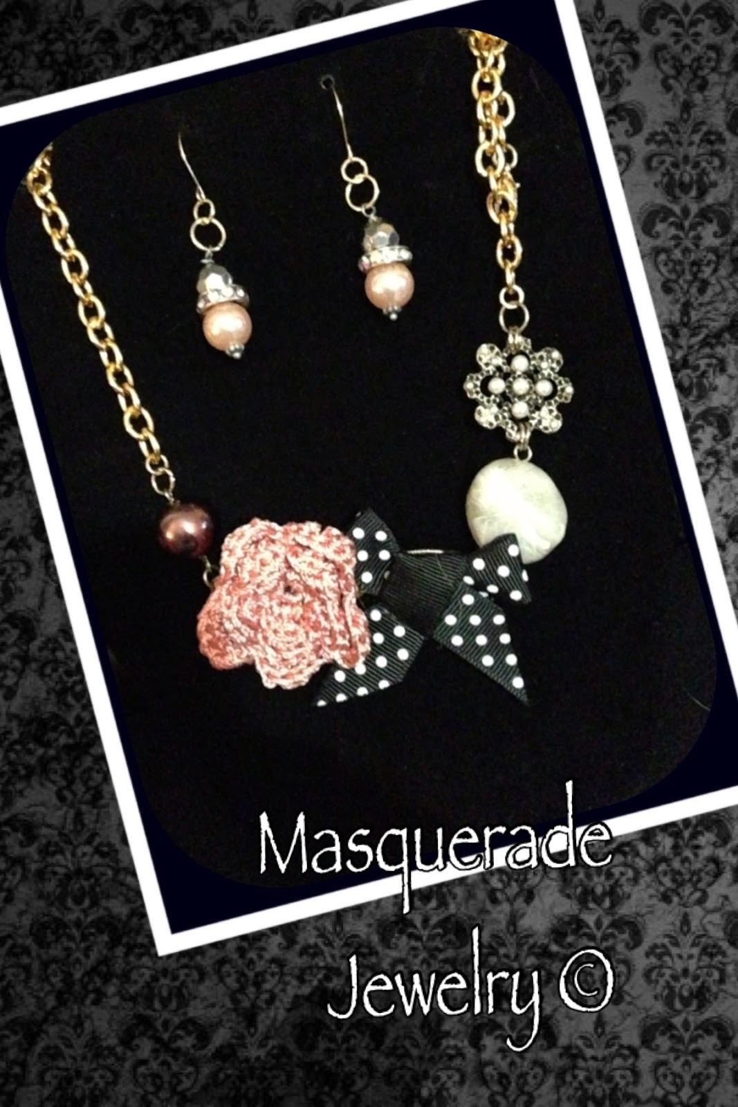 Masquerade Jewelry MultiMedium Pendant Necklace and Earring Set