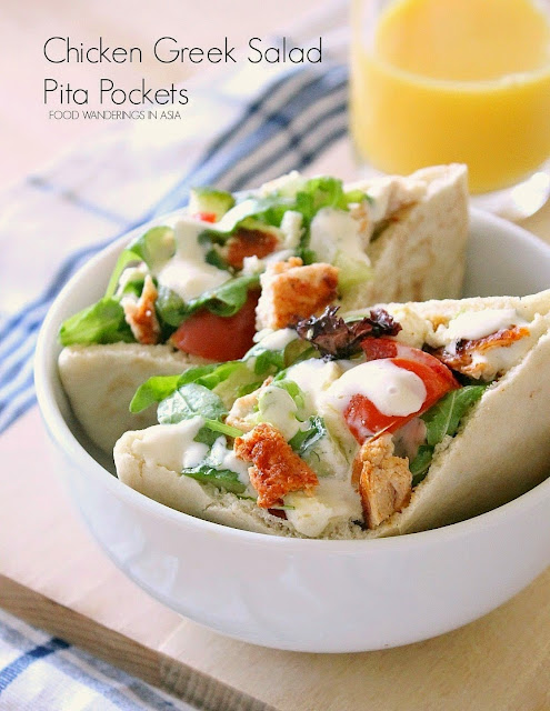 Chicken Greek Salad Pita Pockets