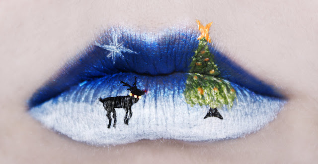 Blue Snow Mountain Lip Art
