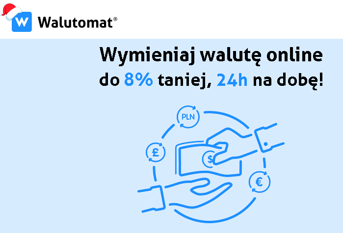 Wymianiaj walute 24h na dobę.