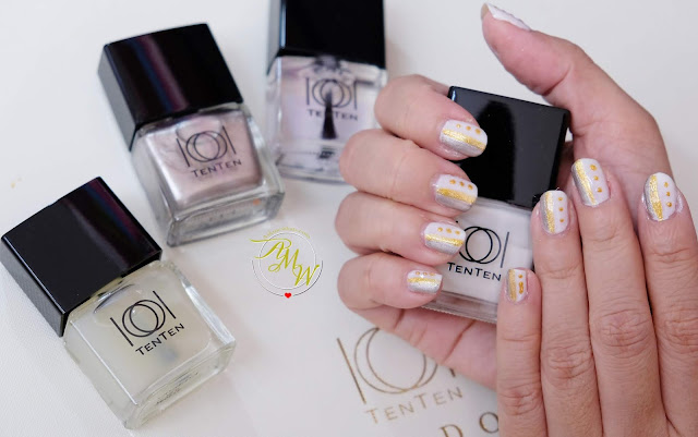 a photo of Bridal-inspired nail art tutorial with TenTen Bella Donna Collection