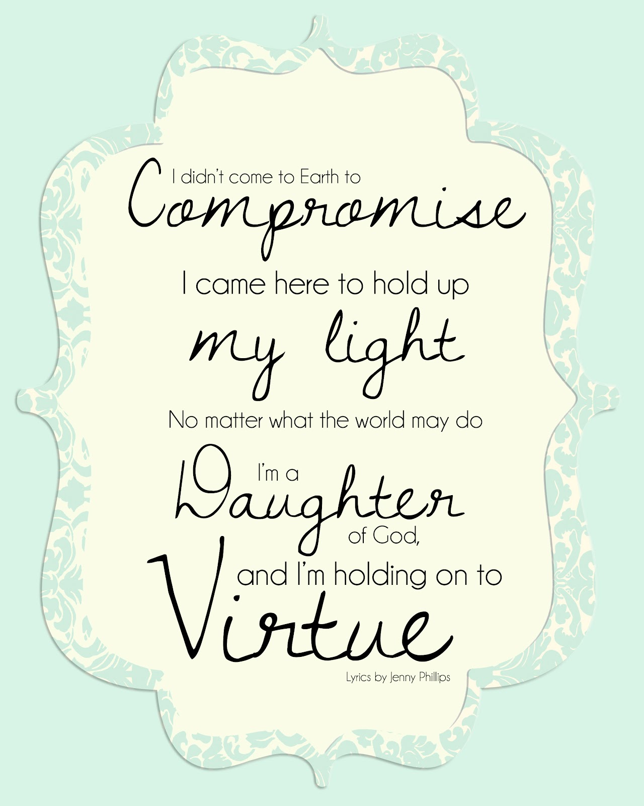 FREE Virtue Printable For Young Women Jenny Phillips Lyrics Tips free-virtue-printable-for-young-women-jenny-phillips-lyrics-tips