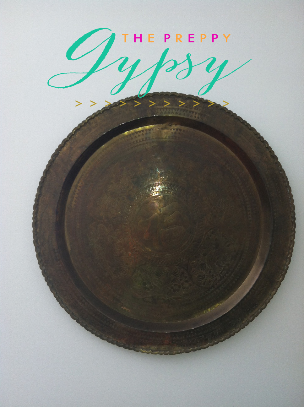 The Preppy Gypsy For Sale Large Brass Tray for Wall Decoration