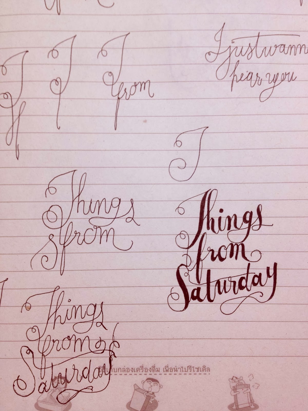 THINGS FROM SATURDAY. ☂: Let's practise calligraphy!