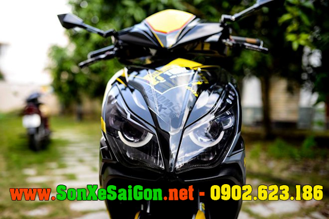 Sơn tem đấu xe Airblade 125 màu vàng đen cực ngầu