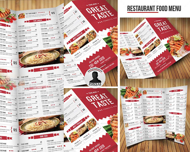 المجموعة الثامنة من منيوهات الطعام food menu design