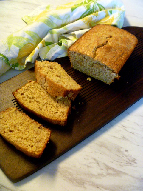 Hot from the oven, Brown Sugar-Sour Cream Banana Bread - HEAVENLY!  Slice of Southern