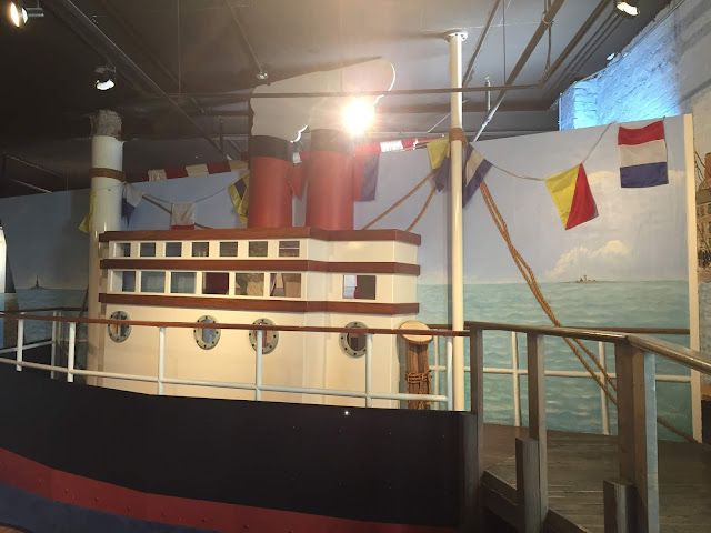 Kids can reenact coming to America by boat at the Brunk's Children's Museum of Immigration