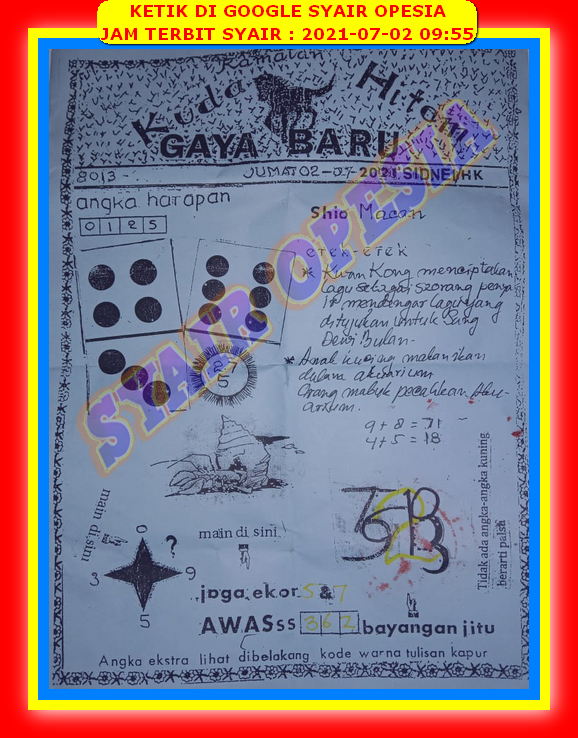 Syair Togel Sdy 2 Juli 2021 Forum Syair Asiktoto