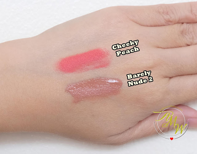 a photo of The Body Shop Luxe Lip Color in Cheeky Peach and Luxe Liquid Lip Review in Barely Nude2 by Nikki Tiu of www.skmewhats.com. 