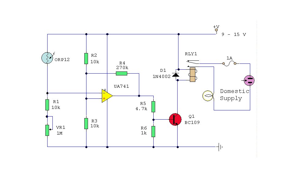 Electronics Circuit Application : Dark Activated Switch Circuits