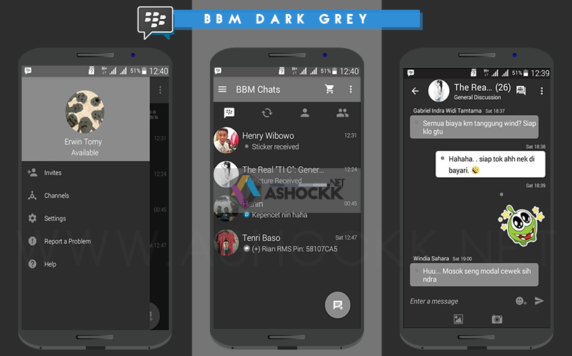 BBM Dark Grey v2.9.0.49 Apk Terbaru  BBM Mod Terbaru