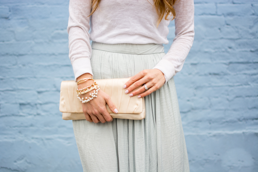 pale blue maxi skirt winter outfit cinderella