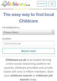 search function of childcare co uk website 
