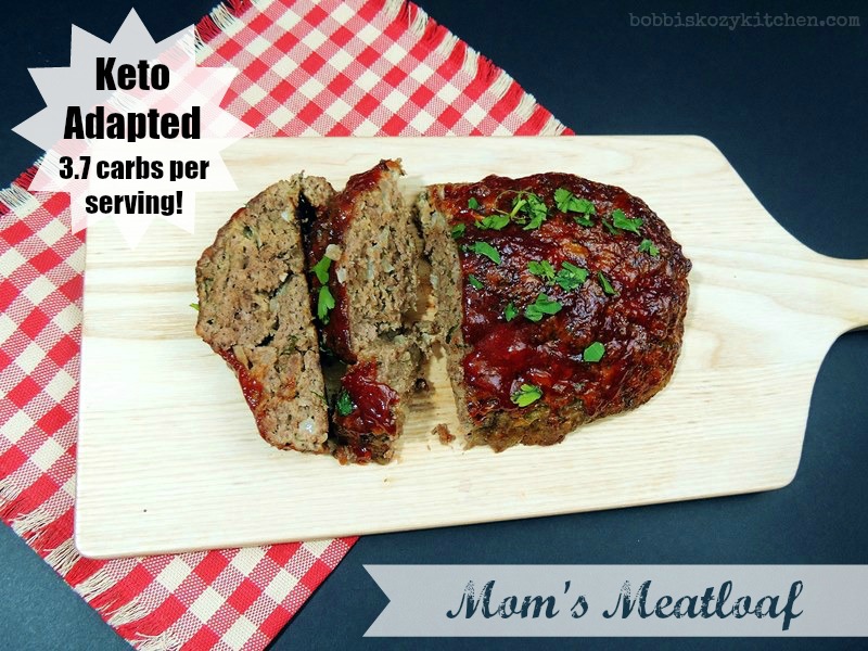 KETO VERSION INCLUDED - This super easy to make classic meatloaf recipe it one that my Mom used to make and is the best meatloaf Monday recipe ever! See the notes for Keto friendy adaptations. #keto #beef #easy #meatloaf #lchf #lowcarb #recipe | bobbiskozykitchen.com